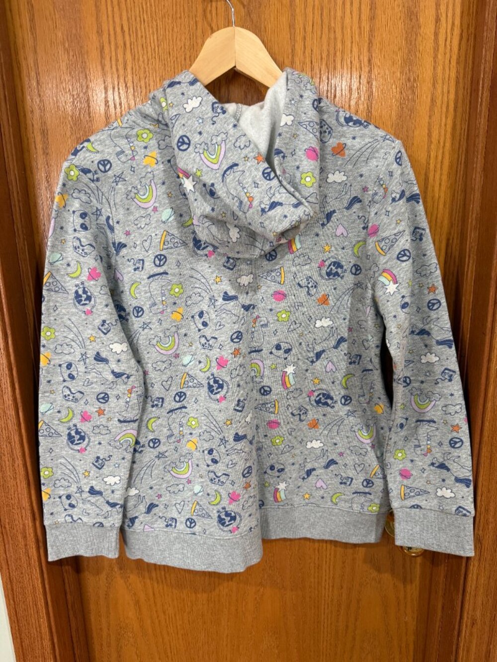 Girl's Cat & Jack XL (14/16) Plus Colorful Doodle Zip-Up Hoodie - Picture 6 of 6